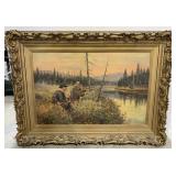 (AF) Hunting Painting Signed By Artist G.R.Funke