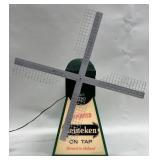 Vintage Heineken Beer Lighted Motion Windmill Adv