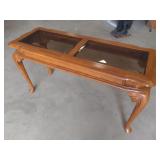 (AK) Wooden Table with Beveled Glass measuring 49