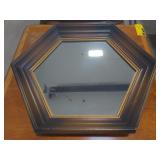 (AK) Wooden Hexagonal Mirror measuring 21 1/4" x