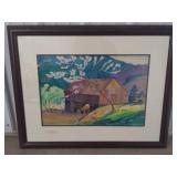 (AY) Framed Lwbonsid Water Color Painting frame