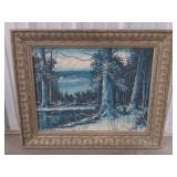 (AY) Framed Trover "Winters Icy Grip" Painting