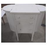 (AK) White Wooden End Table measuring 27" x 14