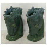 (AH) Pair of Ceramic Horse Vases