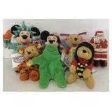 (AH) Lot of Disney Mini Bean Bag Toys & Plastic
