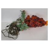 (AN)  Mid century acrylic grapes hanging lamp