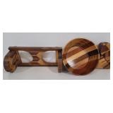 (AN) Bamboo mixing bowl, vase, paper towels