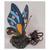 (AN) Ashley Harbour butterfly stain glass lamp