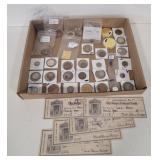 (AN)  Various Foreign coins, Tokens, Some Silver