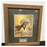 (Z) Wood Framed Print Measuring approx 17" x