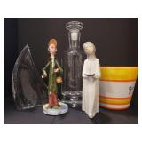 (Z) Flat Various Glass & Figurines Decanter