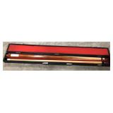 (AN) 1950s Brunswick pool cue in hard case