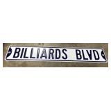 (AN) Billiards Blvd street sign measuring 6" by