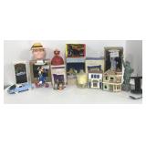 (E) Flat of Ornaments and Buddy L Dirtbike,