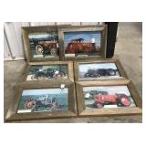 (E) lot of Wood Framed Tractor Photos Measuring