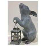 (K) Rabbit Garden Lantern 15.5" tall