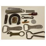 Lot Of Antique Advertising Bottle Openers & More