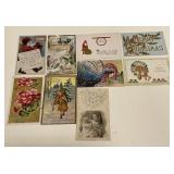 Lot of 9 Antique Postcards