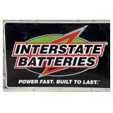 4ft Interstate Batteries Embossed Metal Sign
