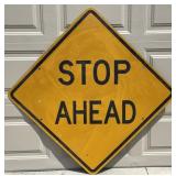 4ft Stop Ahead Metal Reflective Road Sign