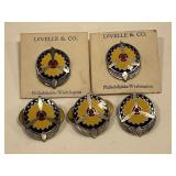 (5) WWII US Military Sterling Silver Air Service