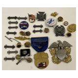 Lot Of Vintage Military Badges, Veterans Pins,