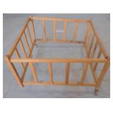 (AK) Antique Wooden Folding Baby Crib measuring