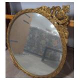 (II) Wooden Victorian Style Mirror measuring 25