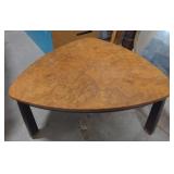 (II) Triangular Wooden Coffee Table measuring 33"