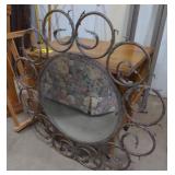 (AK) Metal Leaf Mirror measuring 38" in diameter