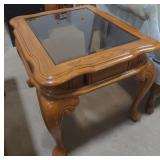 (AK) Beveled Glass Side Table measuring 26" x 22"