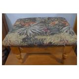 (AF) Wooden Floral Foot Rest measuring 15" x 11