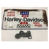 (Z) Harley Davidson License Plate and Belt Buckle