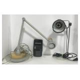 (Z) Lot of Desk Lamps and TI-36X Texas