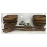 (Z) Wooden Bowl & Cookware and Avon Steel Candle