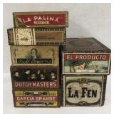 (AH) Lot of assorted cigar boxes including Dutch