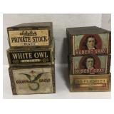 (AH) Lot of assorted cigar boxes including white