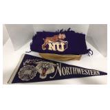 (AH) Northwestern university blanket and pennant