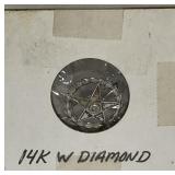 (AH) 14k award pin with Diamond