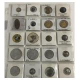 (AH) Lot of assorted pins, token and coins