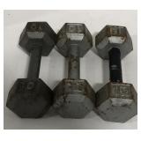 (AH) set of 3 10lbs weights