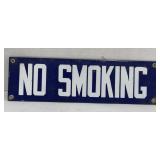 (AH) Vintage enamel no smoking sign
