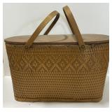 (I) Large Picnic Basket W/ Contents Inside