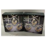 (T) 2 Sets of 3 Victorian Glass Ornaments