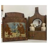 (T) Wood Magazine Rack and Plant Holder