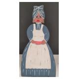 (E)  Made wooden painted paper towel dispenser