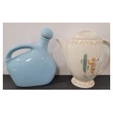 (E)  Mohawk light blue Liquor bottle / Porcelain