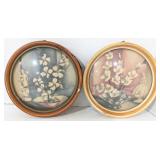 Pair of bubble glass wall art frames. 10" wide.