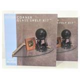 Two corner glass shelf kits by Self Made Images.