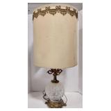 Brass-like metaland cut glass lamp base with